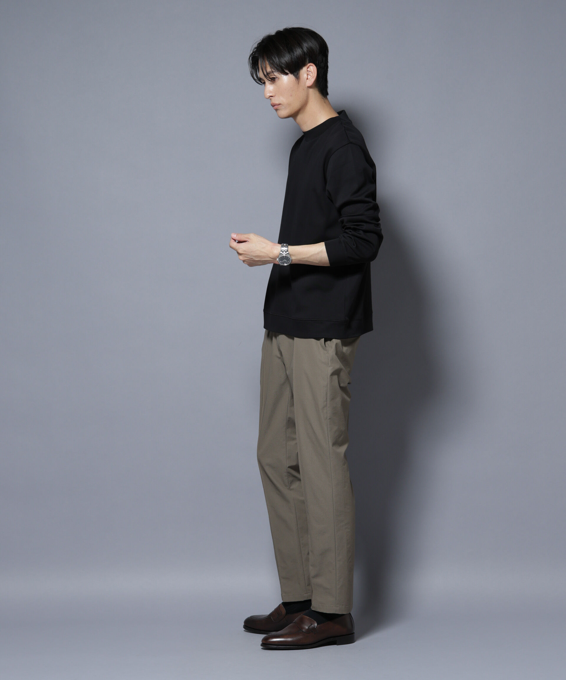 nano･universe「「FORMAL JERSEY」モックネックカットソー長袖」|Tシャツ・カットソー|