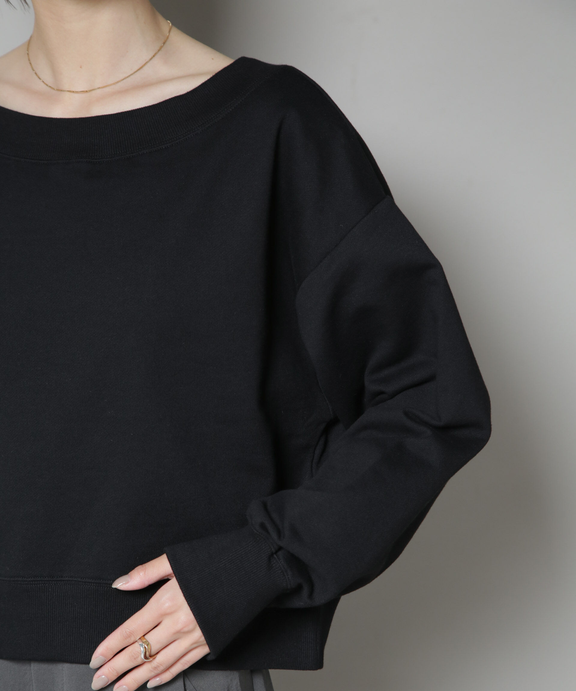 nano･universe「ワイドボートネックスウェットトップス」|Tシャツ・カットソー|