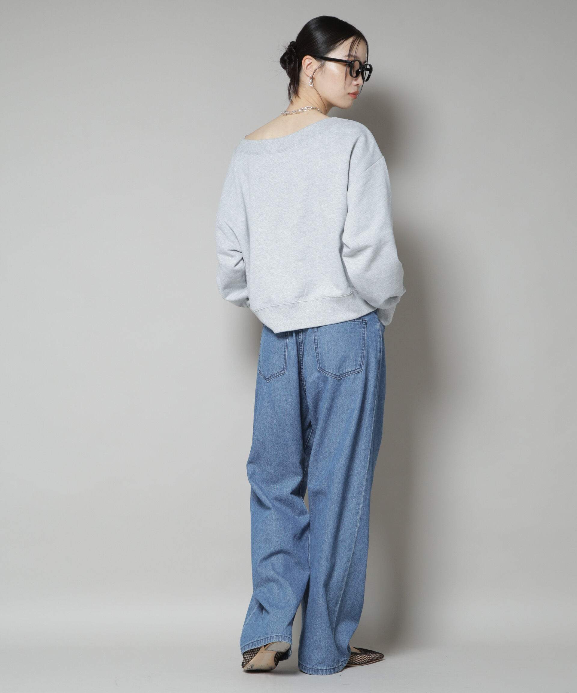 nano･universe「ワイドボートネックスウェットトップス」|Tシャツ・カットソー|