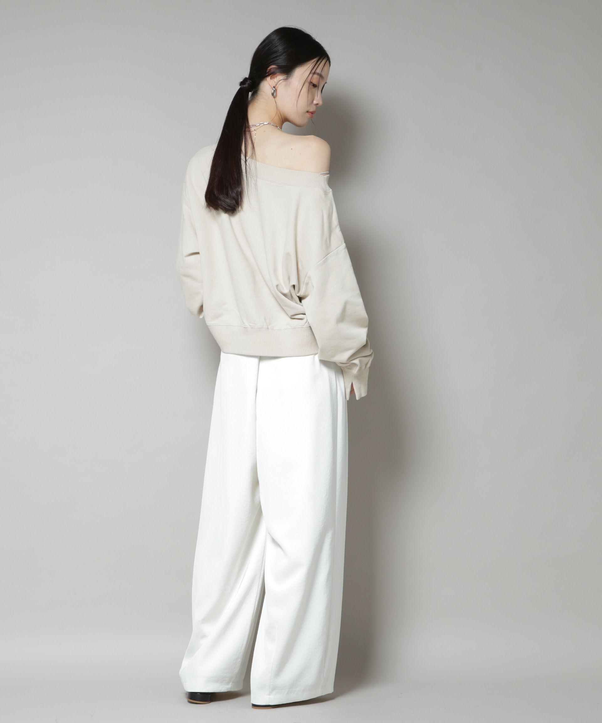 nano･universe「ワイドボートネックスウェットトップス」|Tシャツ・カットソー|