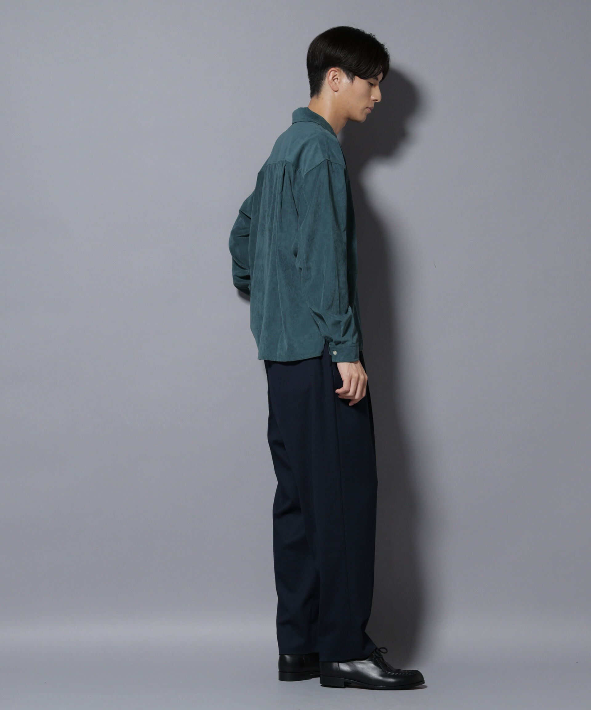 nano･universe「微起毛ワイド2タックテーパードパンツ」|チノ|