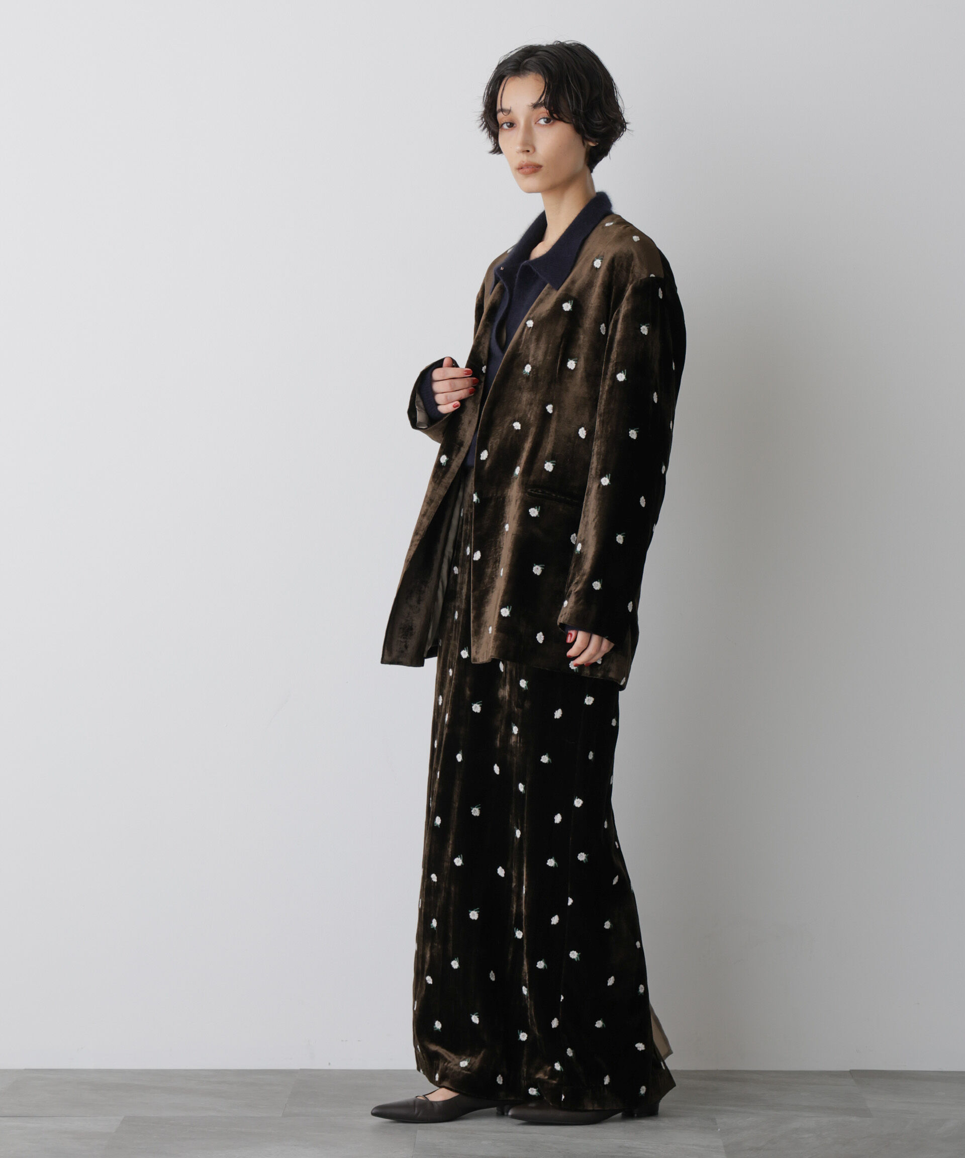  「「STEVELOUR」ベロアブルームロングスカート(セットアップ可)」|スカート|