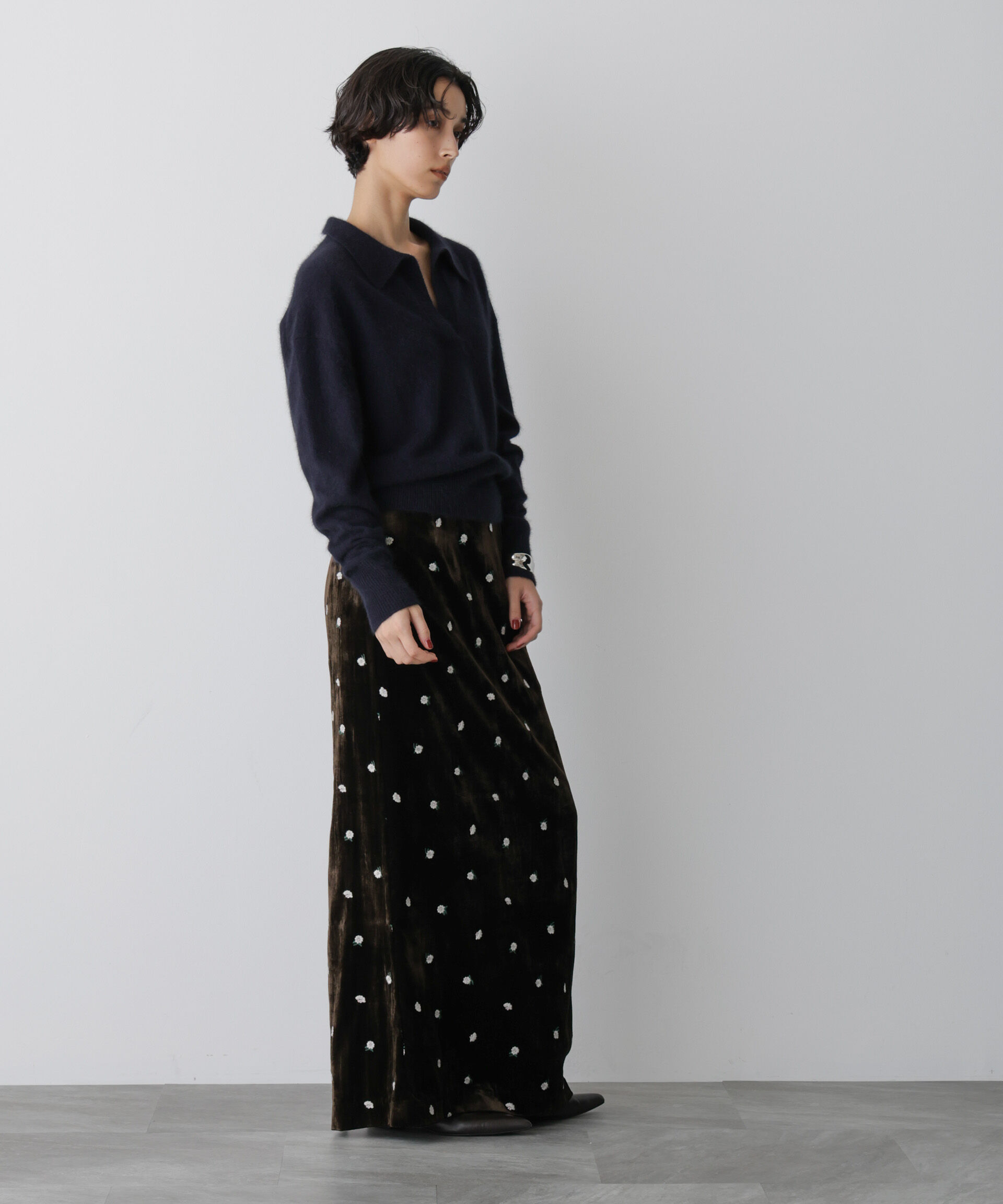  「「STEVELOUR」ベロアブルームロングスカート(セットアップ可)」|スカート|