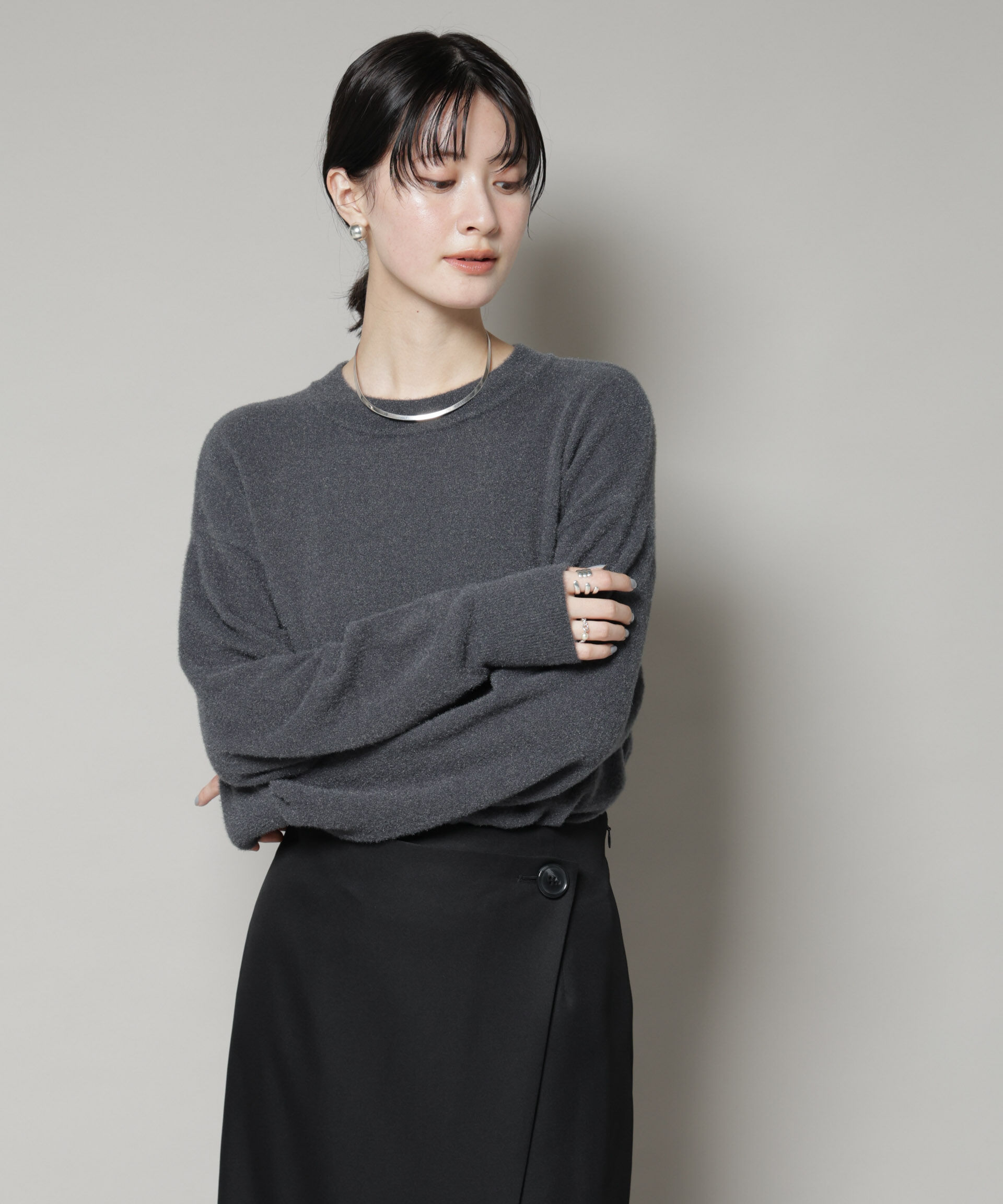 nano･universe「ミニラメシャギーニットプルオーバー」|ニット・セーター|