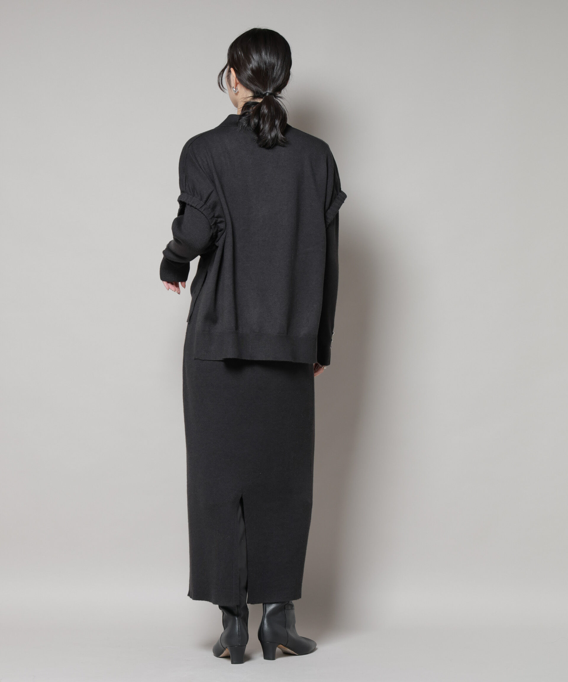 nano･universe「ドロストベスト＋リブニットワンピースセット」|ワンピース|