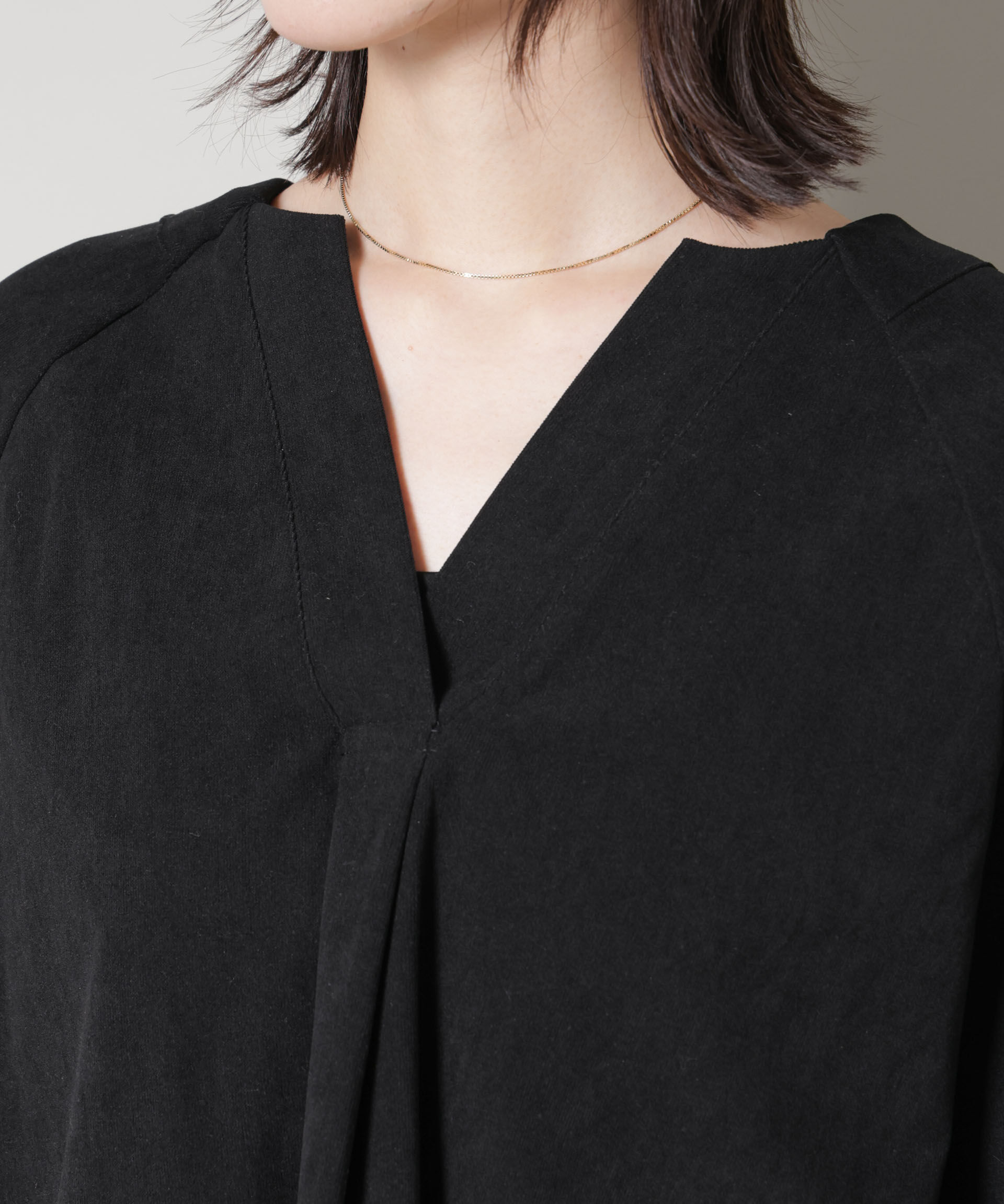 nano･universe「ストレッチ起毛スキッパープルオーバーブラウス(セットアップ可)」|シャツ・ブラウス|