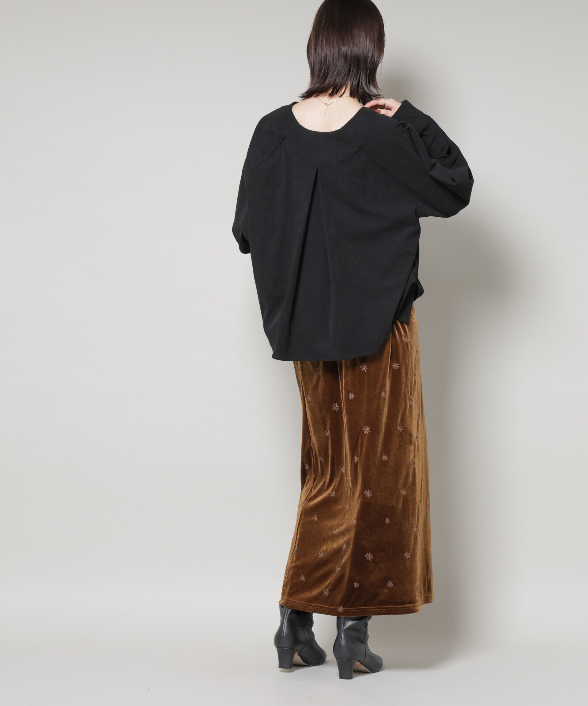 nano･universe「ストレッチ起毛スキッパープルオーバーブラウス(セットアップ可)」|シャツ・ブラウス|