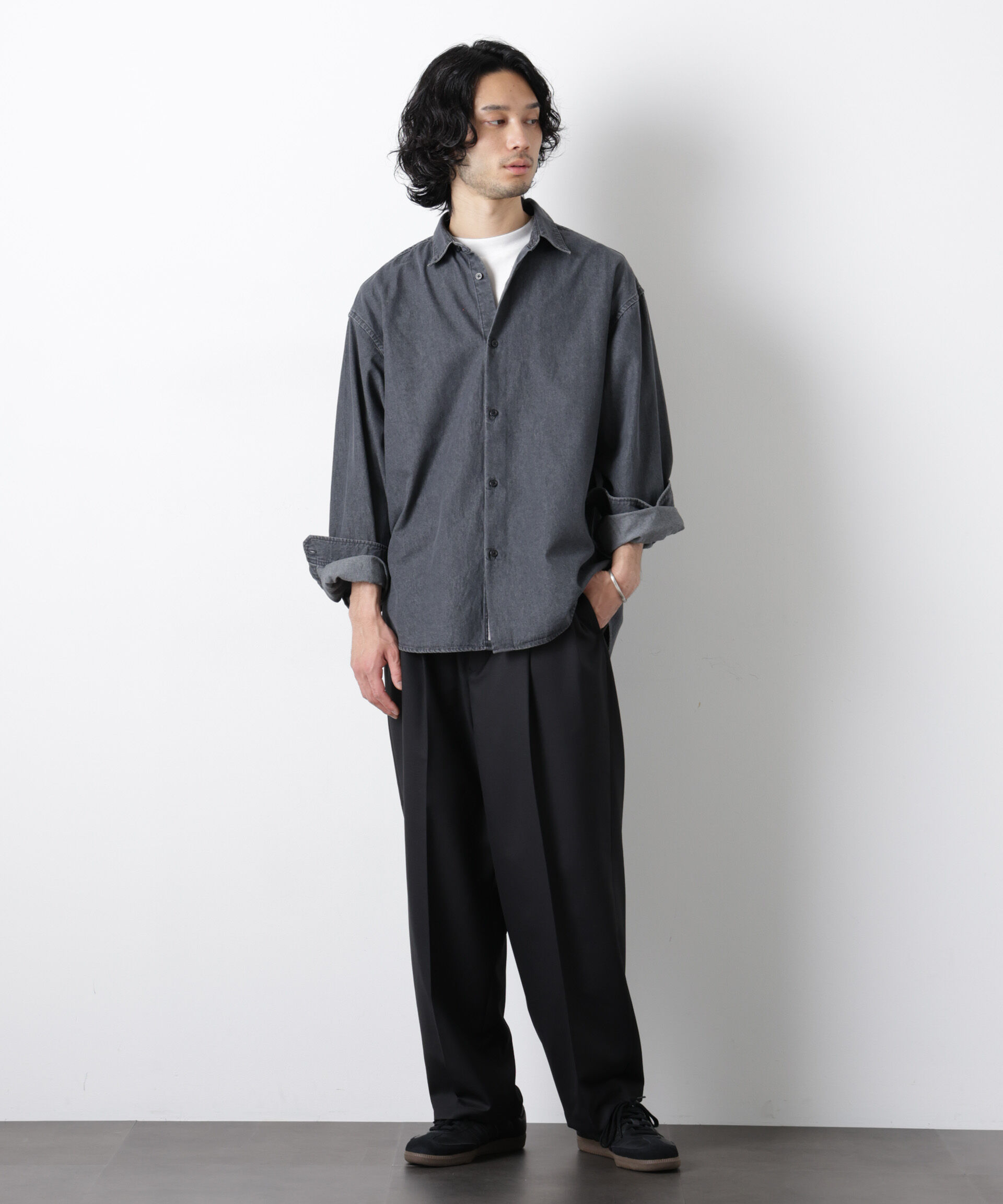 nano･universe「「大人のワイドパンツ」ドライギャバワイドイージースラックス」|チノ|