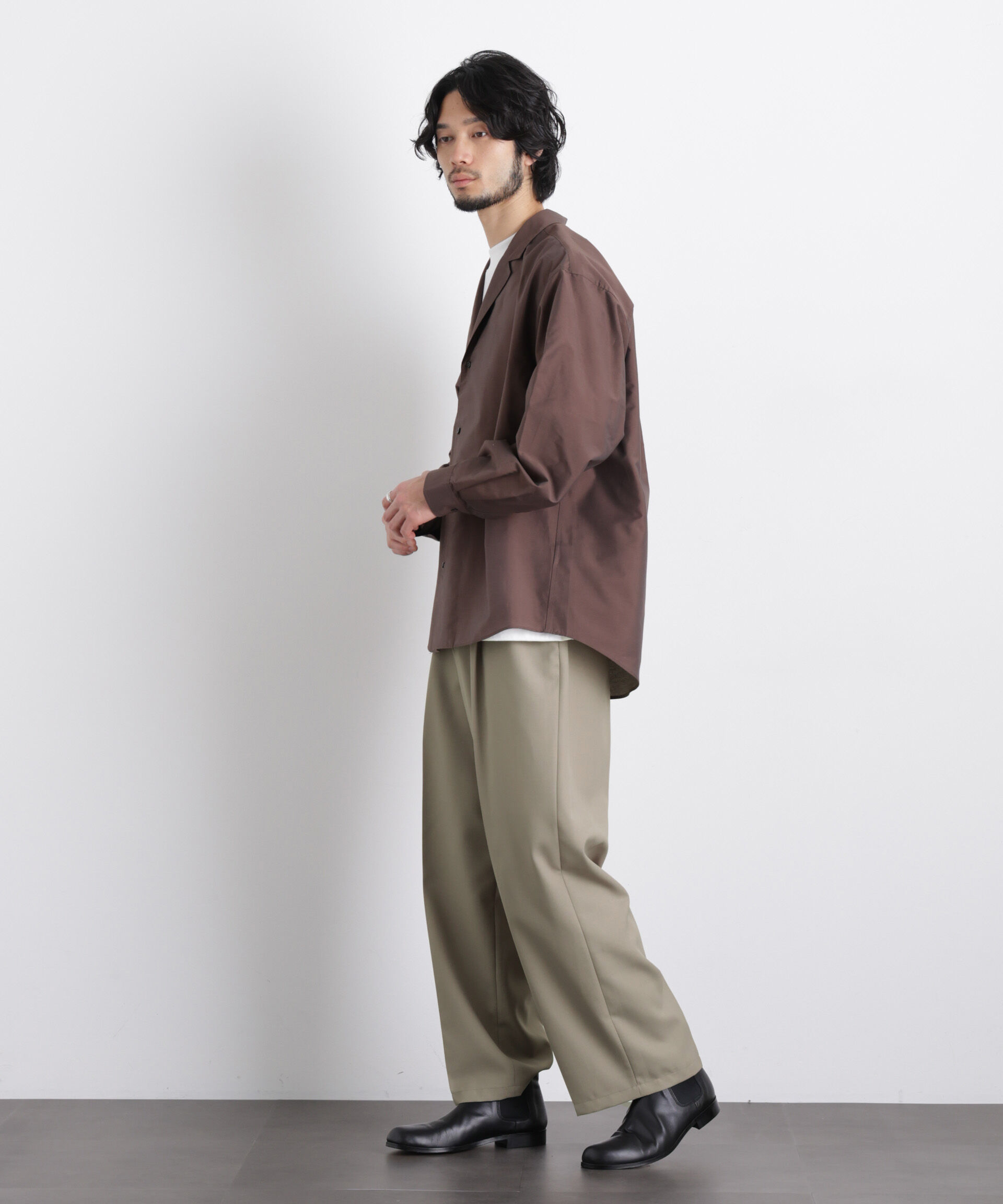 nano･universe「「大人のワイドパンツ」ドライギャバワイドイージースラックス」|チノ|