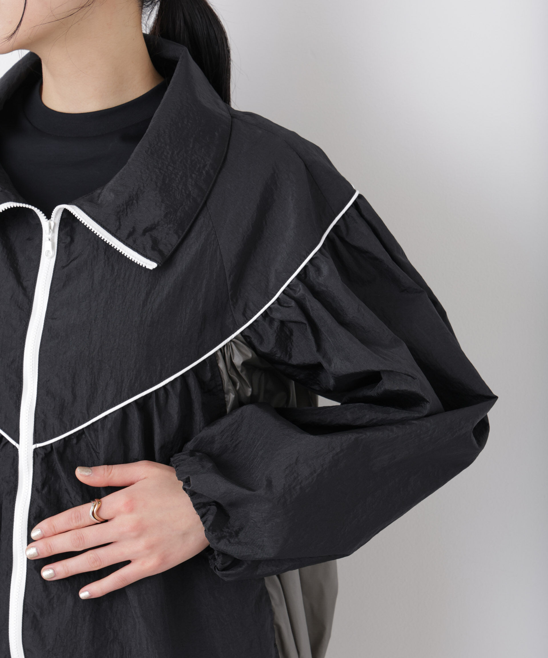 nano･universe「シアーライトギャザーブルゾン」|ブルゾン・スタジャン|