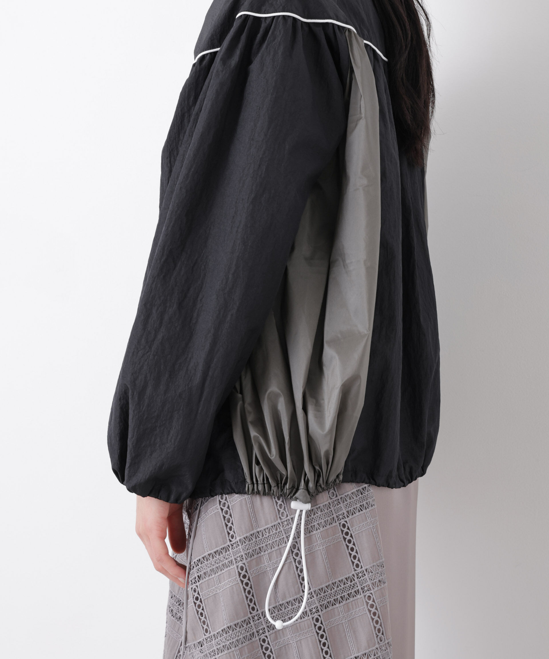 nano･universe「シアーライトギャザーブルゾン」|ブルゾン・スタジャン|