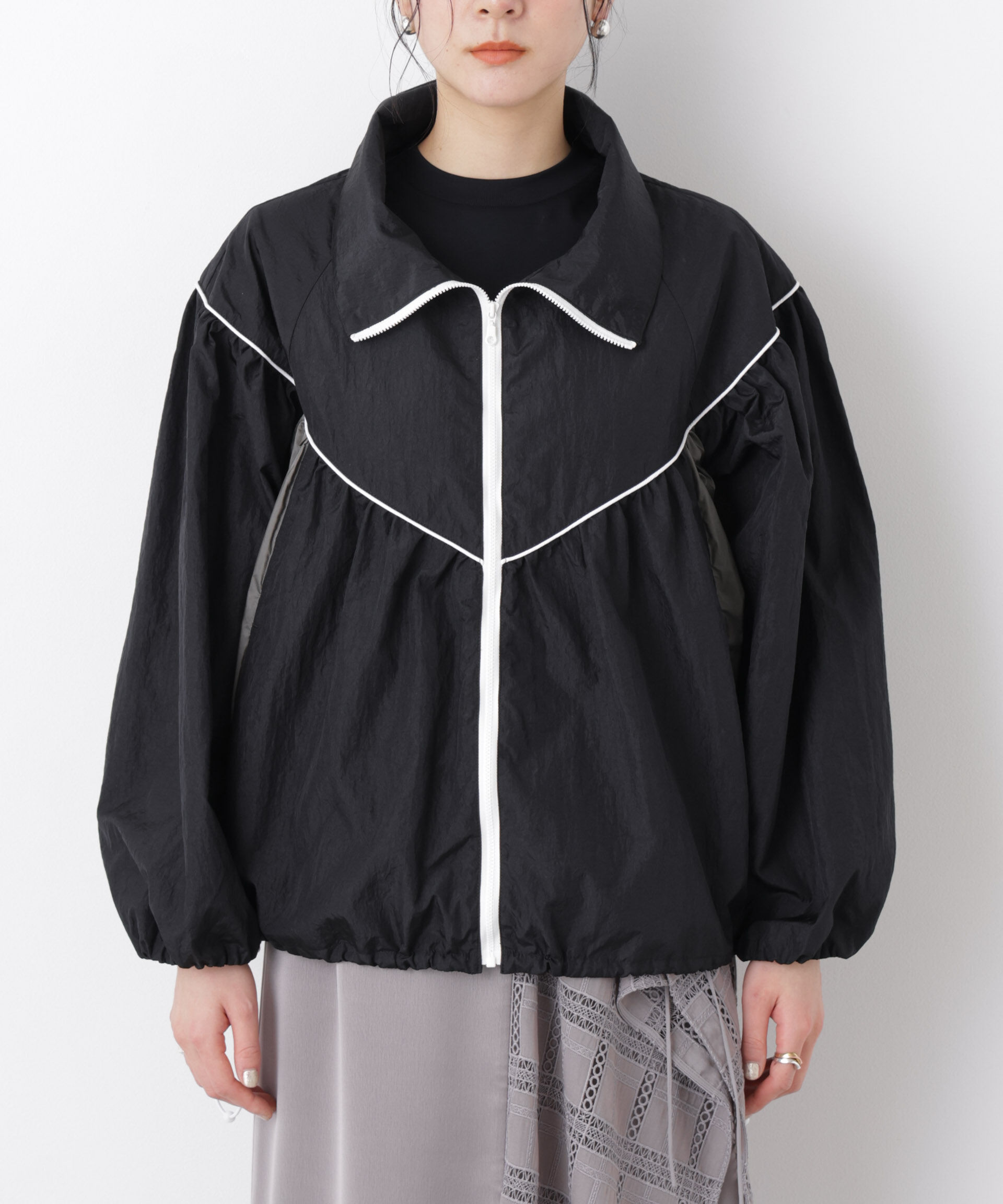 nano･universe「シアーライトギャザーブルゾン」|ブルゾン・スタジャン|