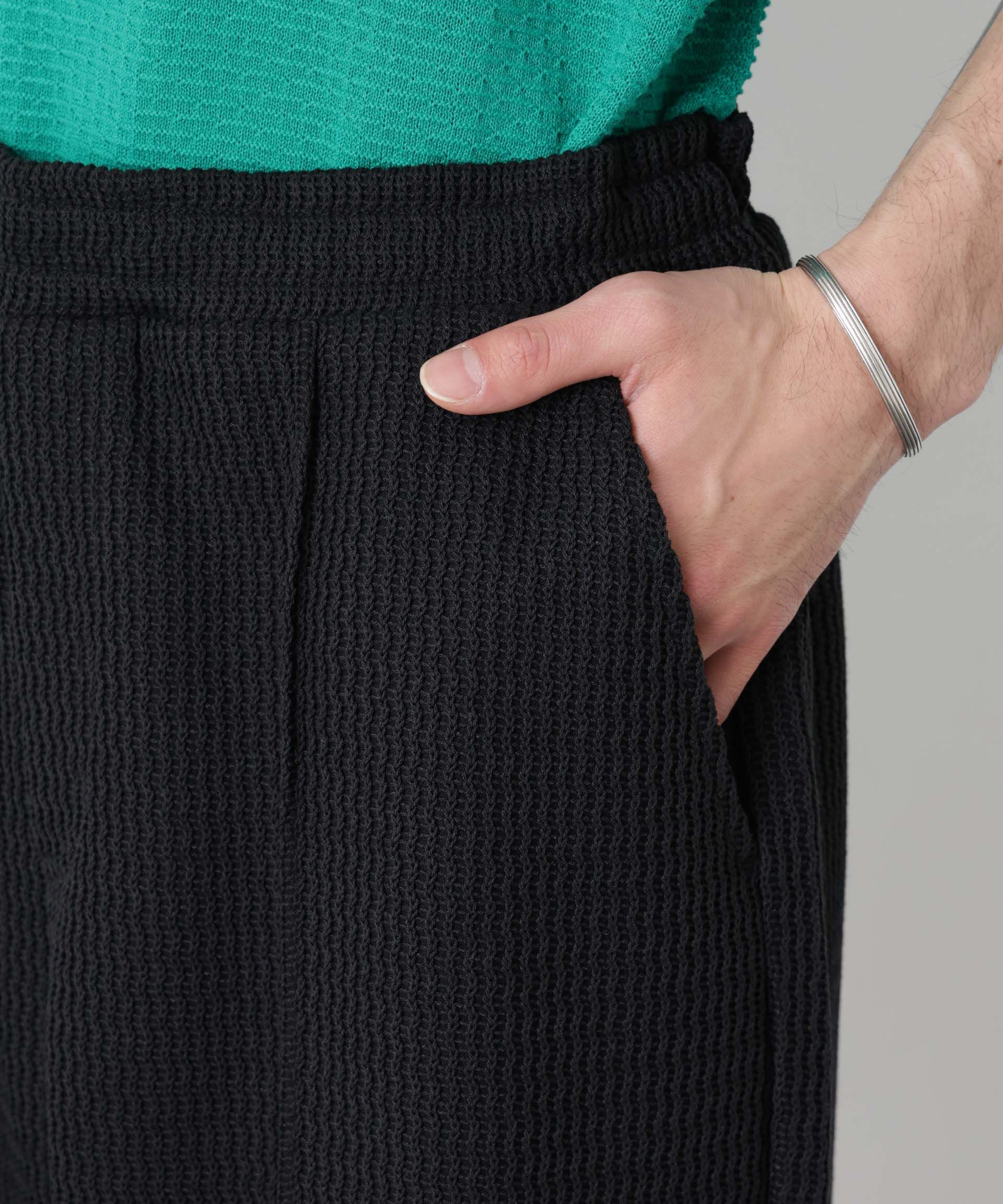 nano･universe「ジャガードニットソーショートパンツ（セットアップ可）」|チノ|