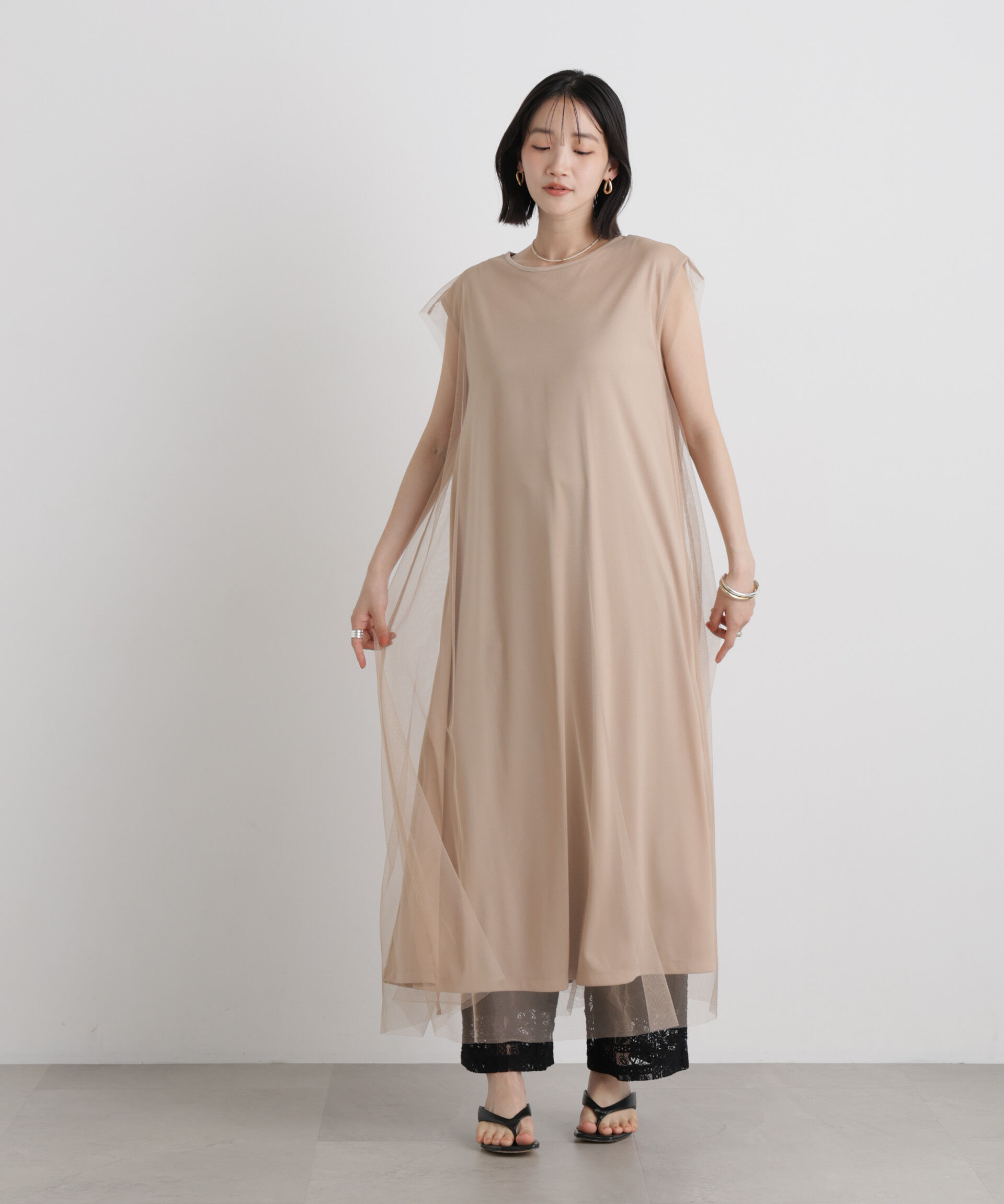 nano･universe「チュールコンビレイヤードワンピース」|ワンピース|