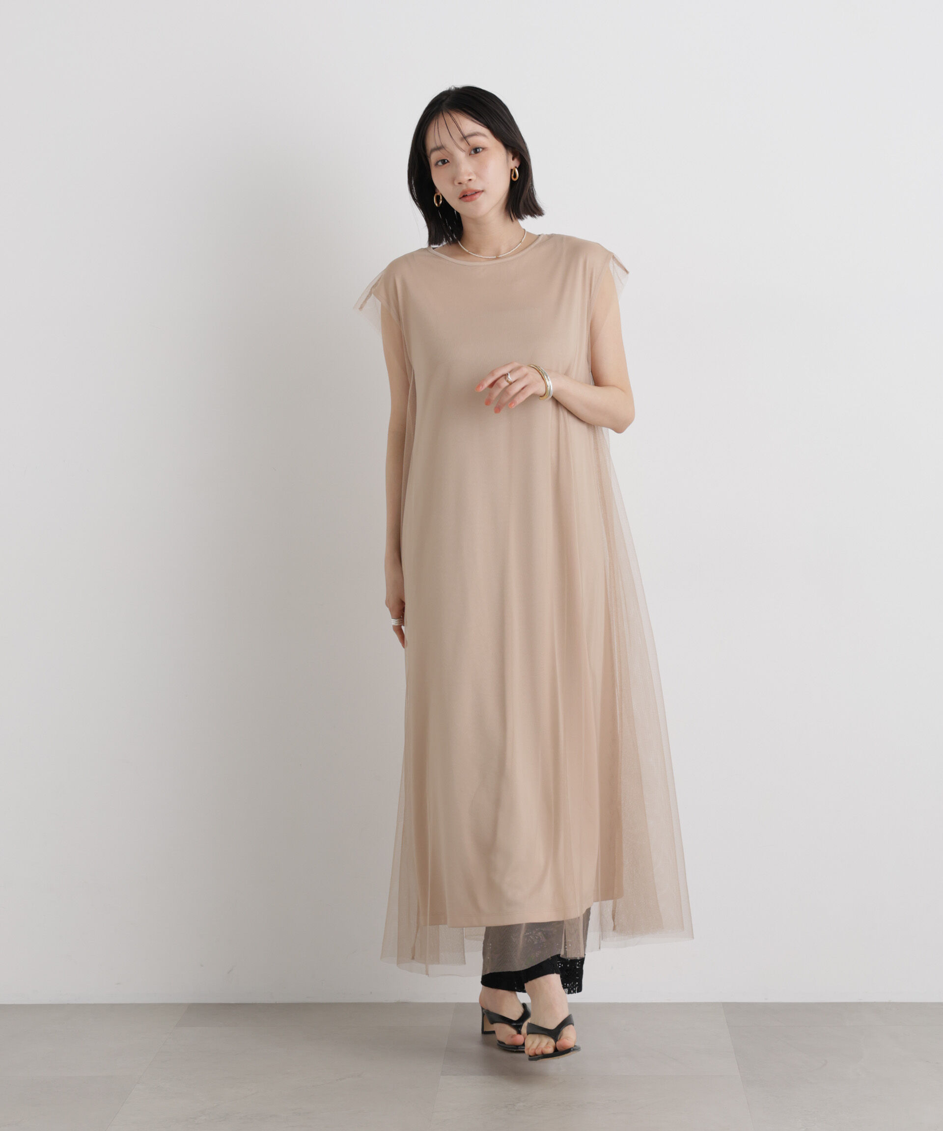 nano･universe「チュールコンビレイヤードワンピース」|ワンピース|