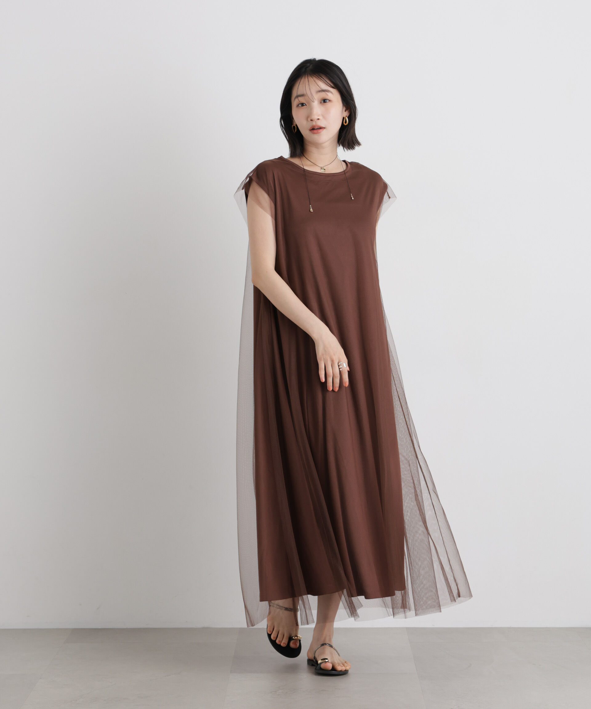 nano･universe「チュールコンビレイヤードワンピース」|ワンピース|