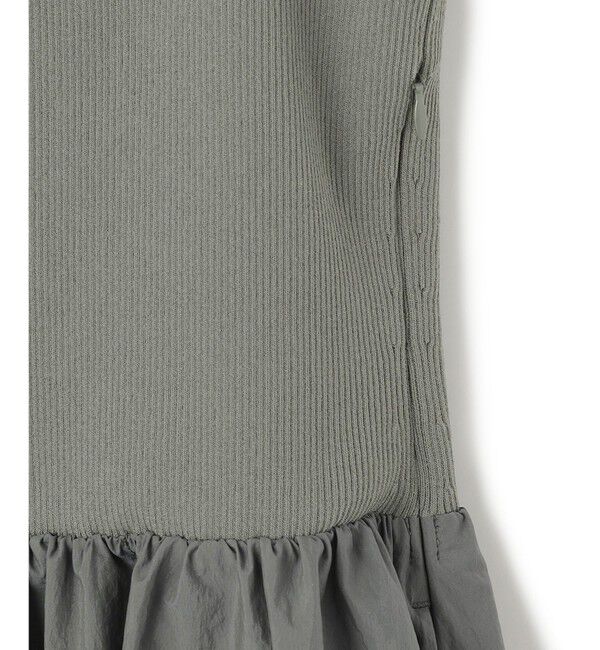 23区「【洗える】ブライトナイロンワッシャー ニットコンビワンピース」|ワンピース|