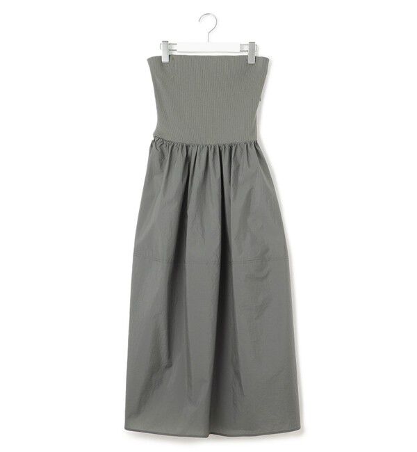 23区「【洗える】ブライトナイロンワッシャー ニットコンビワンピース」|ワンピース|