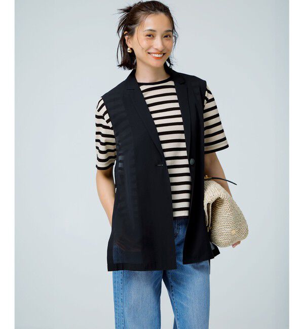 23区「【洗える】シアーフライスボーダー Tシャツ」|Tシャツ・カットソー|