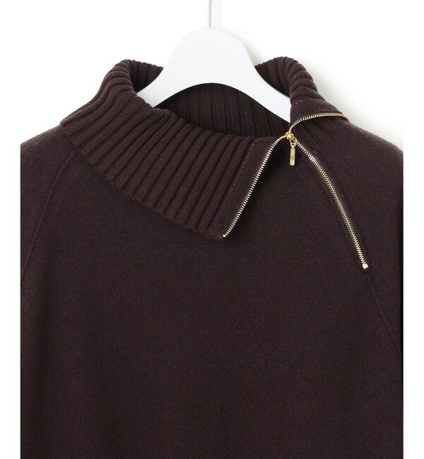 23区「ボイルドウールコンビ ジップ タートルニット」|ニット・セーター|