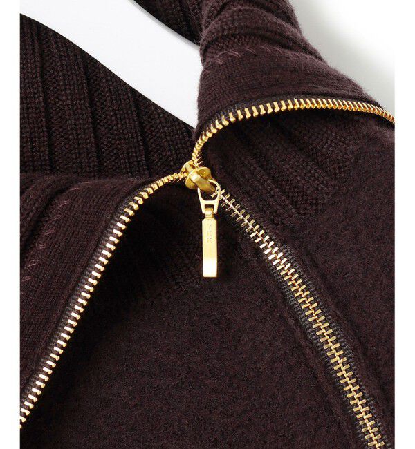 23区「ボイルドウールコンビ ジップ タートルニット」|ニット・セーター|