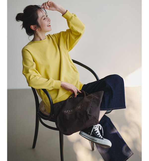 23区「【FUDGE掲載/滝沢眞規子さん着用/RED CARD TOKYO&times;23区】 センタープレス デニム ワイド パンツ」|デニム|