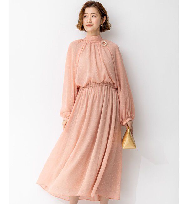 23区「【好評につき一部追加予約/APPLAUDIR】ドットクレープシフォン ドレス」|ドレス|ローズ系