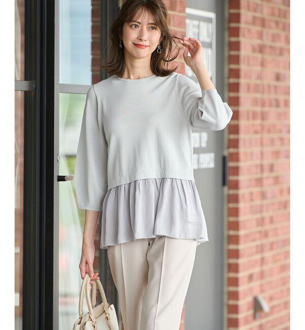 any SiS「【洗える】ファブリックコンビ ニット」|ニット・セーター|