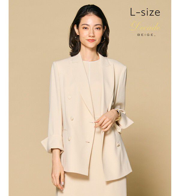 BEIGE,「【洗える・L-size】CINDY / ダブルブレストジャケット」|テーラードジャケット|Sheer Orange