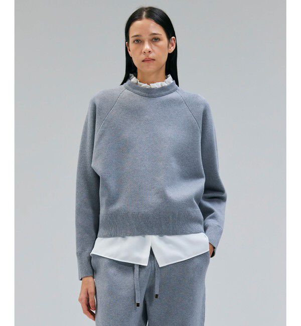 BEIGE,「【洗える・Precious掲載】TAFT / コットンカシミヤスウェットニットトップス」|ニット・セーター|L.Gray