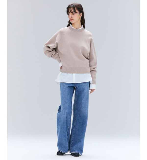 BEIGE,「【洗える・Precious掲載】TAFT / コットンカシミヤスウェットニットトップス」|ニット・セーター|