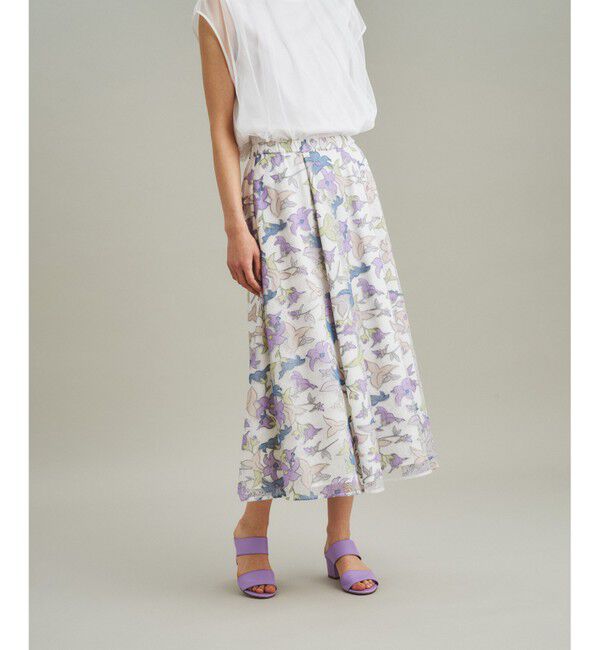 GRACE CONTINENTAL「ラメチュール刺繍フレアスカート」|スカート|