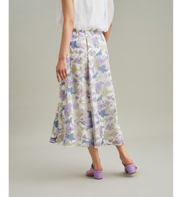 GRACE CONTINENTAL「ラメチュール刺繍フレアスカート」|スカート|