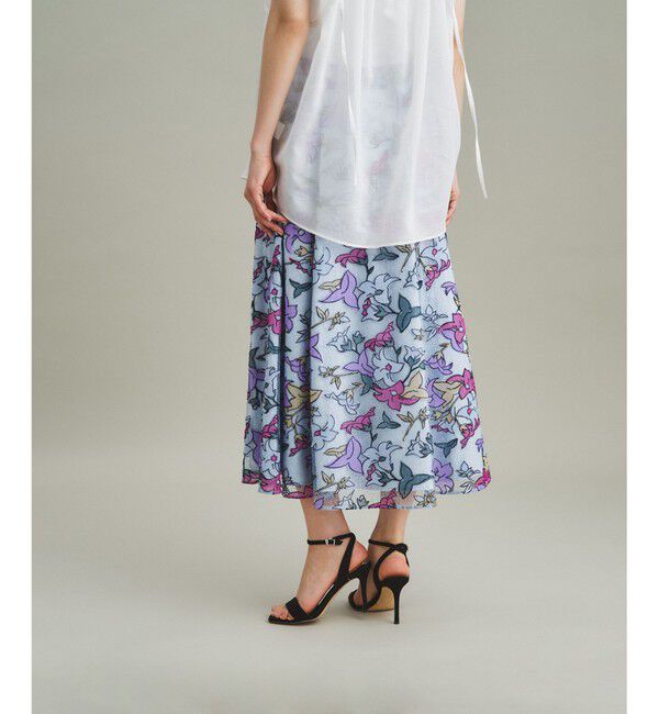 GRACE CONTINENTAL「ラメチュール刺繍フレアスカート」|スカート|