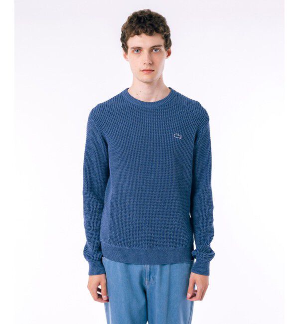 LACOSTE「ヘザーカラーリングワッフルニット / メランジニット」|ニット・セーター|ブルー