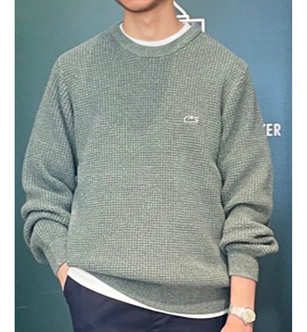 LACOSTE「ヘザーカラーリングワッフルニット / メランジニット」|ニット・セーター|グリーン