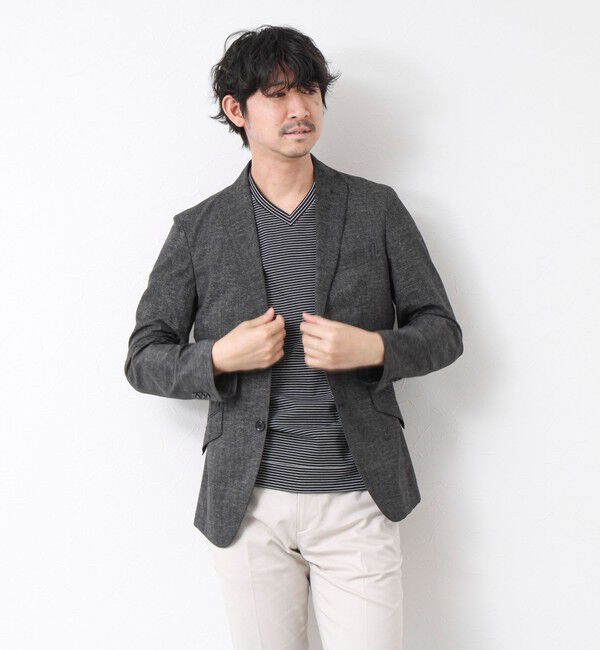 NOLLEY'S goodman「《ビジカジ対応》セミシルケットスムース ボーダー Vネック ドレスTシャツ 25SS」|Tシャツ・カットソー|