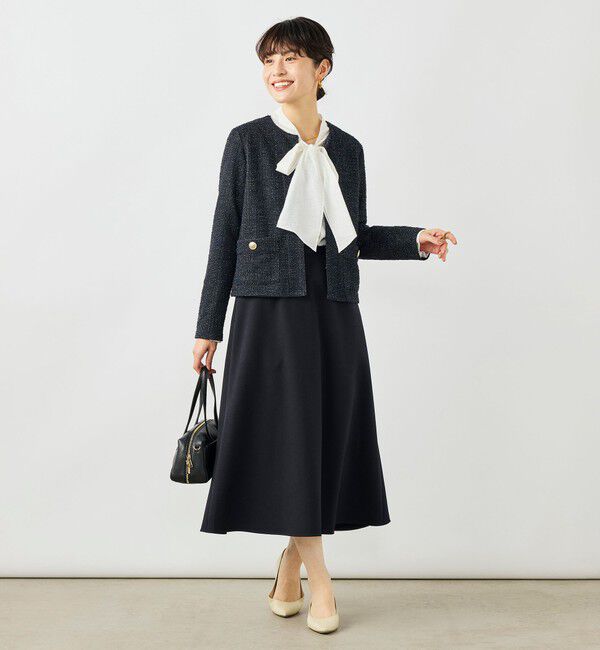 NOLLEY'S「ウォッシャブルツィーディージャージジャケット」|ノーカラージャケット|