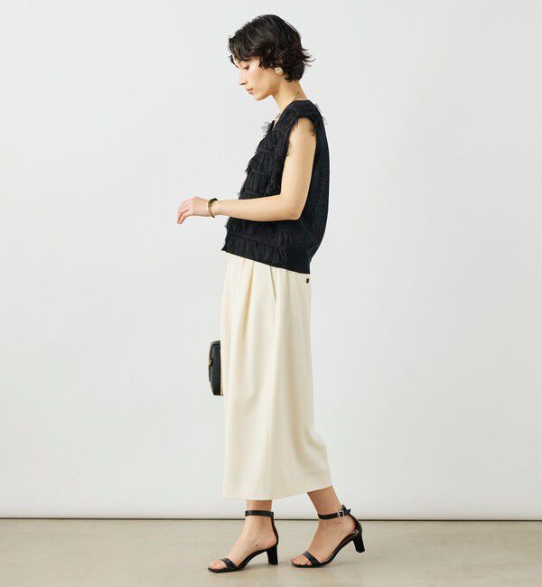 NOLLEY'S「《手洗い可能》チュールフリンジVネックベスト」|ベスト・ジレ|