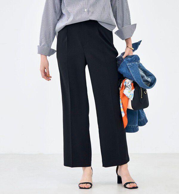 NOLLEY'S「《セットアップ対応》ウォッシャブルハイスペック麻調愛されセミワイドパンツ」|その他|