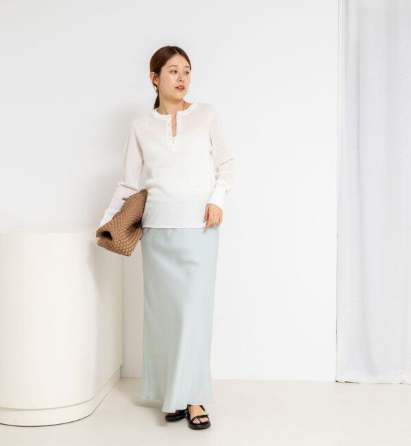 NOLLEY'S「《手洗い可能》ギマポリコットンワッフルヘンリーネックプルオーバー」|ニット・セーター|