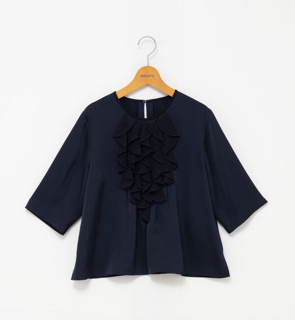 NOLLEY'S「ウォッシャブルオトナサテンラッフルブラウス」|シャツ・ブラウス|