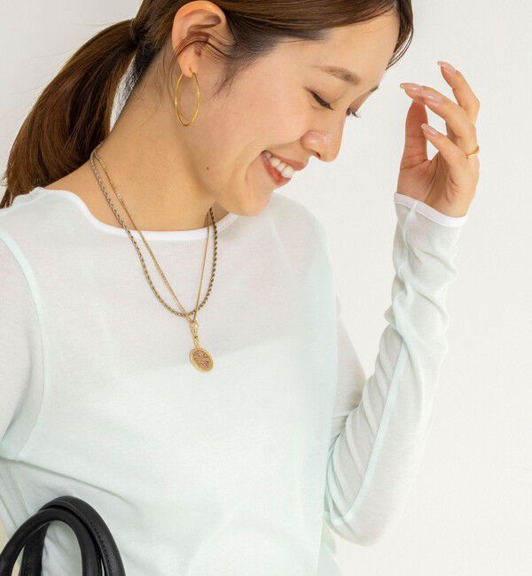 NOLLEY'S「ウォッシャブルシアー配色ロンＴ」|Tシャツ・カットソー|