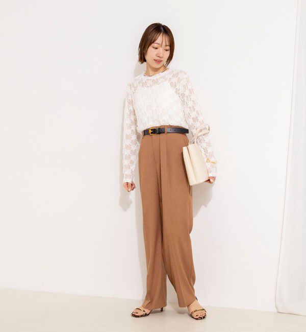 NOLLEY'S「ウォッシャブルレースロンT」|Tシャツ・カットソー|