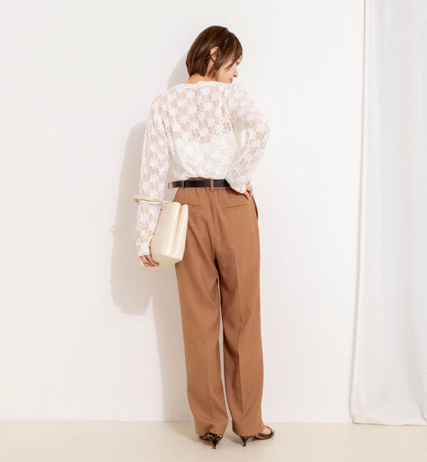 NOLLEY'S「ウォッシャブルレースロンT」|Tシャツ・カットソー|