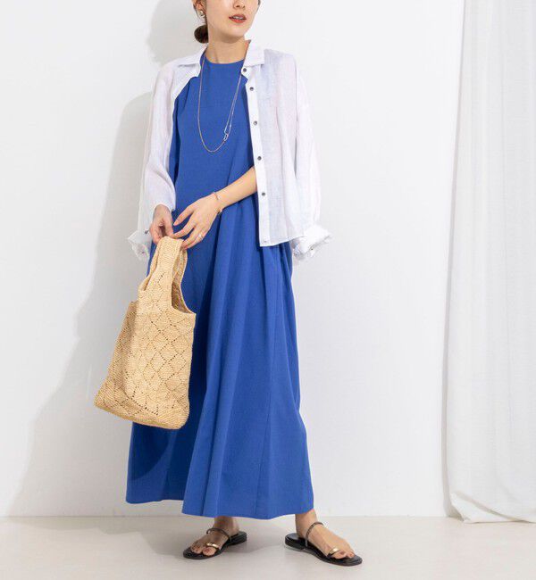 NOLLEY'S「【WEB限定】ウォッシャブルバックツイストドレス」|ワンピース|ブルー