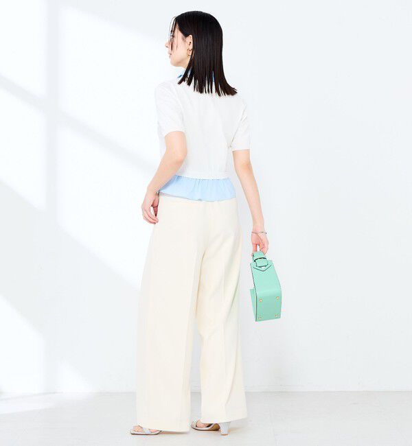 NOLLEY'S sophi「《手洗い可能/セットアップ対応》布帛襟取り外し可裾布帛半袖カーディガン」|カーディガン|