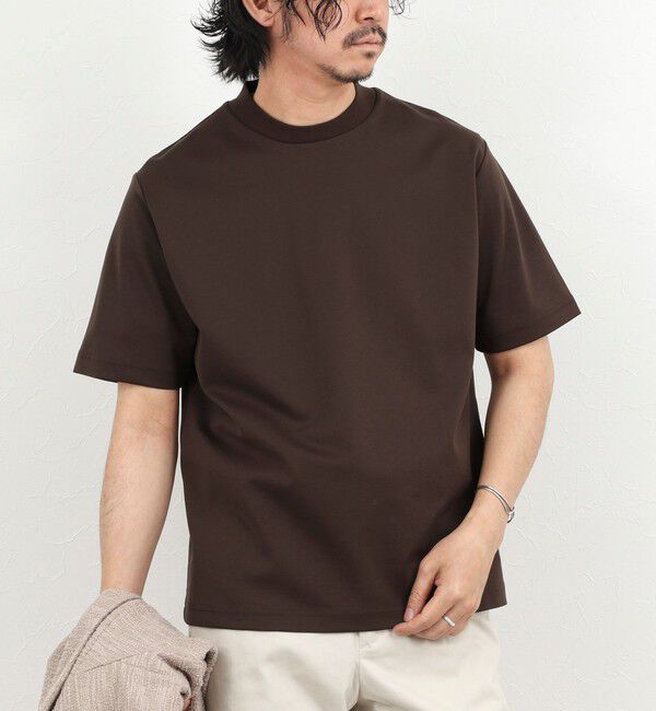 NOLLEY'S goodman「《ビジカジ対応》超長綿ハイゲージポンチ ジャケットTシャツ 26SS」|Tシャツ・カットソー|ブラウン