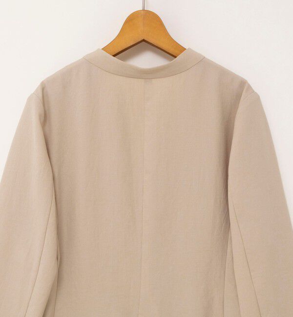 NOLLEY'S「《セットアップ対応》ストレッチツイルVネックジャケット」|ノーカラージャケット|