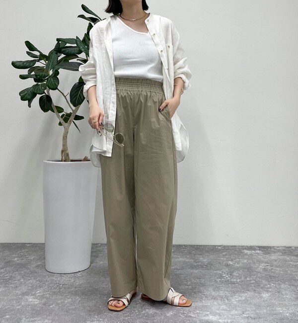 fredy emue「綿ナイロンストレッチセミワイドパンツ」|チノ|